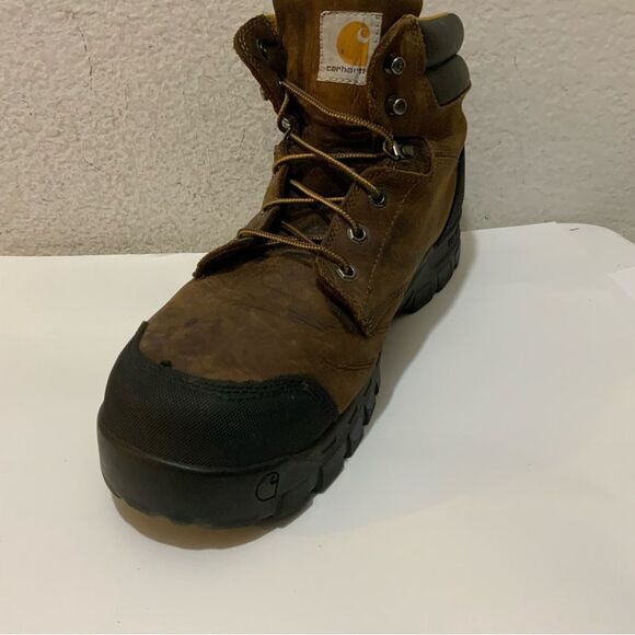 Carhartt Rugged Flex 6 Inch Waterproof Comp Toe Brown Leather Boots Size 14M - Picture 4 of 14